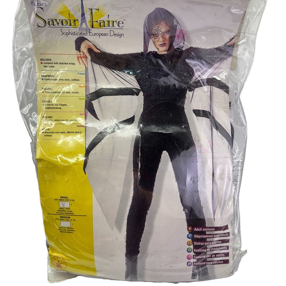 RUBIES SAVOIR FAIRE Spider Tarantula COSTUME SEXY JUMPSUIT HALLOWEEN Small 6-10